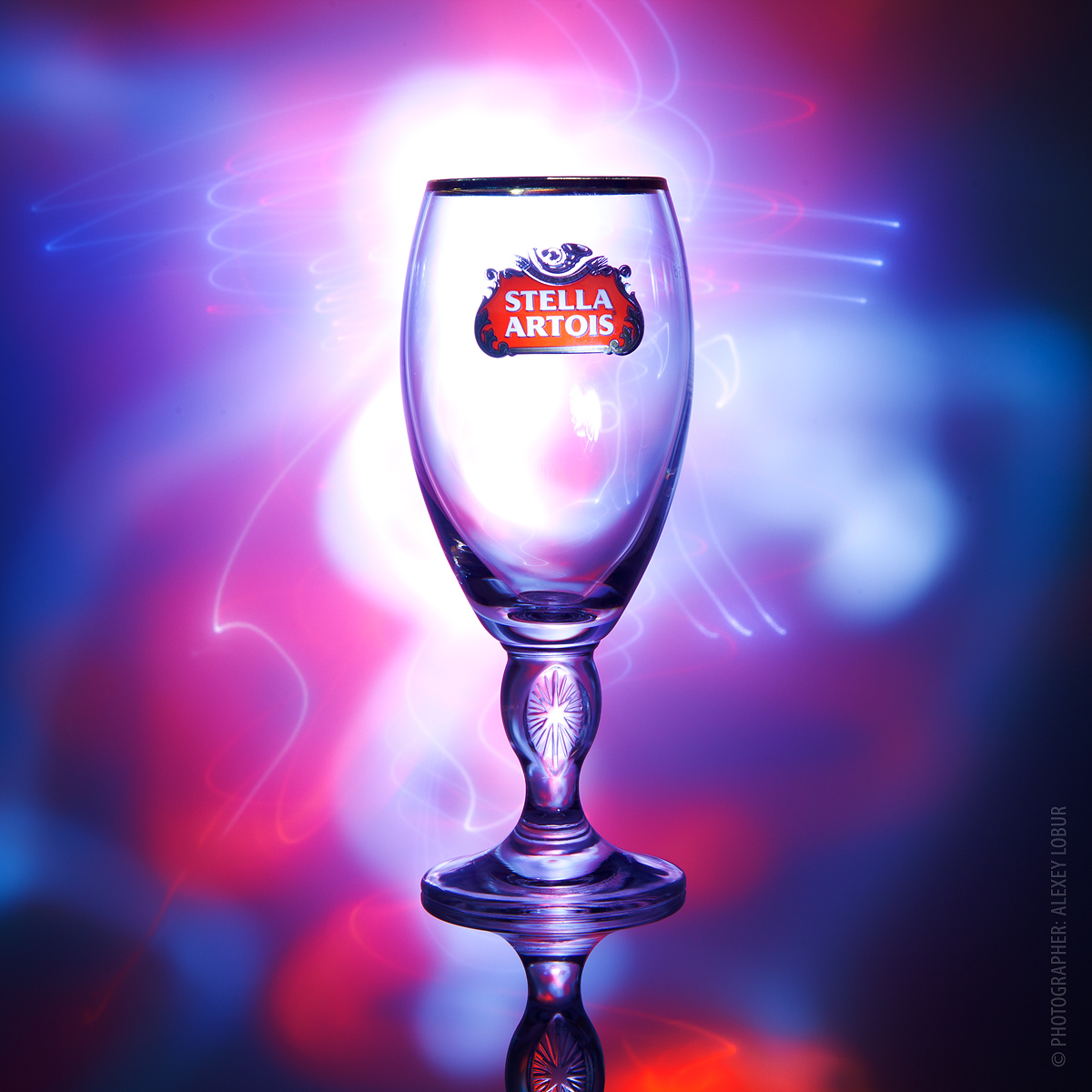 Предметная рекламная съемка бокала Stella Artois (тест)